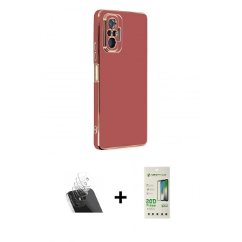 MARSİLYAN™- Redmi Note 10 Pro Kılıf Yankı Serisi - Siyah 20D Premium Cam Ekran Koruyucu + Kamera Lens Koruma Cam - SF