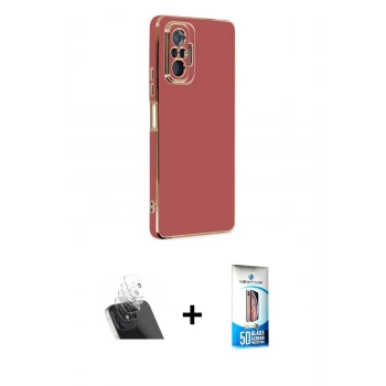 MARSİLYAN™- Redmi Note 10 Pro Kılıf Yankı Serisi - Siyah 5D Eko Cam Ekran Koruyucu + Kamera Lens Koruma Cam - SF