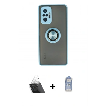 MARSİLYAN™- Redmi Note 10 Pro Kılıf Yörünge Çizgi - Siyah Joko Magic 5D Cam + Kamera Lens Koruma Cam - SF