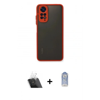 MARSİLYAN™- Redmi Note 11 Kılıf Ahenk Çizgi Serisi - Siyah Joko Magic 5D Cam + Kamera Lens Koruma Cam - SF