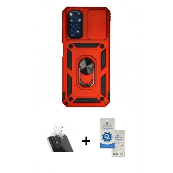 MARSİLYAN™- Redmi Note 11 Kılıf Ahenk Klasik - Şeffaf Royal Nano Ekran Koruyucu + Kamera Lens Koruma Cam - SF