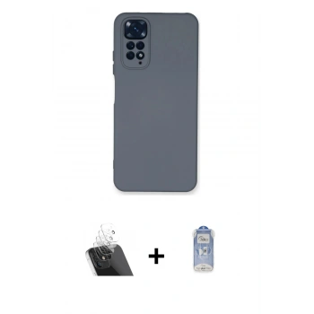 MARSİLYAN™- Redmi Note 11 Kılıf Ahenk Serisi - Siyah Joko Magic 5D Cam + Kamera Lens Koruma Cam - SF