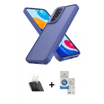 MARSİLYAN™- Redmi Note 11 Kılıf Atlas Form - Şeffaf Royal Nano Ekran Koruyucu + Kamera Lens Koruma Cam - SF