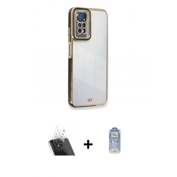 MARSİLYAN™- Redmi Note 11 Kılıf Çekirdek Klasik Serisi - Siyah Joko Magic 5D Cam + Kamera Lens Koruma Cam - SF