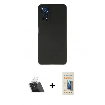 MARSİLYAN™- Redmi Note 11 Kılıf Kozmos Yansıma Özel Seri - Siyah 6D Mat Seramik Hayalet Nano Ekran Koruyucu + Kamera Lens Koruma Cam - SF