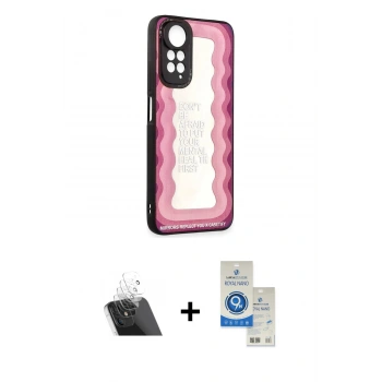 MARSİLYAN™- Redmi Note 11 Kılıf Odak Klasik Serisi - Şeffaf Royal Nano Ekran Koruyucu + Kamera Lens Koruma Cam - SF