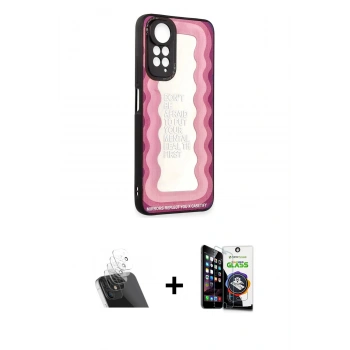 MARSİLYAN™- Redmi Note 11 Kılıf Odak Klasik Serisi - Şeffaf Temperli Cam Ekran Koruyucu + Kamera Lens Koruma Cam - SF