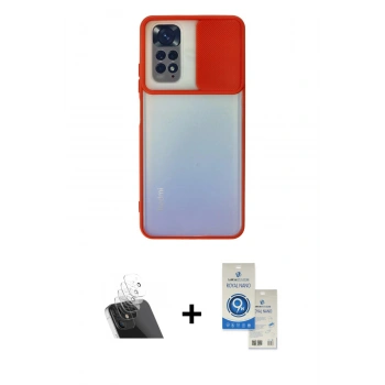 MARSİLYAN™- Redmi Note 11 Kılıf Vadi Çizgi - Şeffaf Royal Nano Ekran Koruyucu + Kamera Lens Koruma Cam - SF