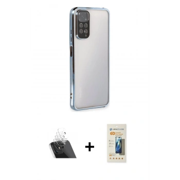 MARSİLYAN™- Redmi Note 11 Kılıf Vadi Minimal - Siyah 6D Mat Seramik Hayalet Nano Ekran Koruyucu + Kamera Lens Koruma Cam - SF