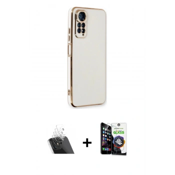 MARSİLYAN™- Redmi Note 11 Kılıf Yankı Serisi - Şeffaf Temperli Cam Ekran Koruyucu + Kamera Lens Koruma Cam - SF