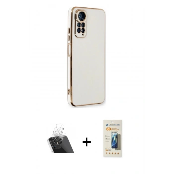MARSİLYAN™- Redmi Note 11 Kılıf Yankı Serisi - Siyah 6D Mat Seramik Hayalet Nano Ekran Koruyucu + Kamera Lens Koruma Cam - SF