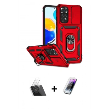 MARSİLYAN™- Redmi Note 11 Pro Kılıf Ahenk Klasik - Şeffaf Pasifik Cam Ekran Koruyucu + Kamera Lens Koruma Cam - SF