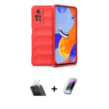 MARSİLYAN™- Redmi Note 11 Pro Kılıf Atlas Koleksiyonu - Şeffaf Pasifik Cam Ekran Koruyucu + Kamera Lens Koruma Cam - SF