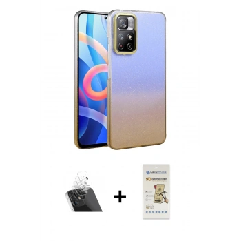 MARSİLYAN™- Redmi Note 11 Pro Kılıf Kıvılcım Minimal Özel Seri - Siyah Mat Seramik Nano Ekran Koruyucu + Kamera Lens Koruma Cam - SF