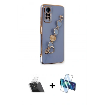 MARSİLYAN™- Redmi Note 11 Pro Kılıf Nova Işık Prime - Siyah 3D Antistatik Cam Ekran Koruyucu + Kamera Lens Koruma Cam - SF