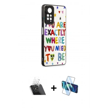 MARSİLYAN™- Redmi Note 11 Pro Kılıf Odak Klasik Serisi - Siyah 3D Antistatik Cam Ekran Koruyucu + Kamera Lens Koruma Cam - SF