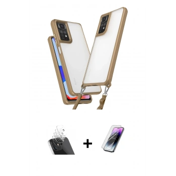 MARSİLYAN™- Redmi Note 11 Pro Kılıf Ufuk Klasik - Şeffaf Pasifik Cam Ekran Koruyucu + Kamera Lens Koruma Cam - SF