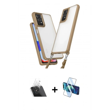 MARSİLYAN™- Redmi Note 11 Pro Kılıf Ufuk Klasik - Siyah 3D Antistatik Seramik Nano Ekran Koruyucu + Kamera Lens Koruma Cam - SF