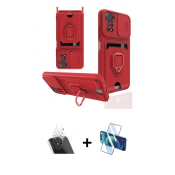 MARSİLYAN™- Redmi Note 11 Pro Kılıf Vadi Form Prime - Siyah 3D Antistatik Cam Ekran Koruyucu + Kamera Lens Koruma Cam - SF