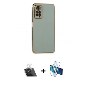 MARSİLYAN™- Redmi Note 11 Pro Kılıf Yankı Serisi - Siyah 3D Antistatik Cam Ekran Koruyucu + Kamera Lens Koruma Cam - SF