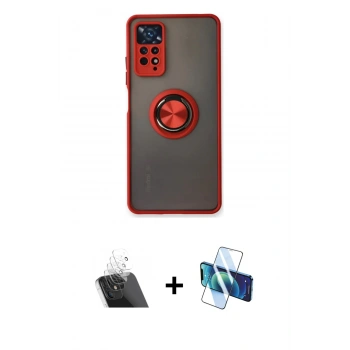 MARSİLYAN™- Redmi Note 11 Pro Kılıf Yörünge Çizgi - Siyah 3D Antistatik Seramik Nano Ekran Koruyucu + Kamera Lens Koruma Cam - SF