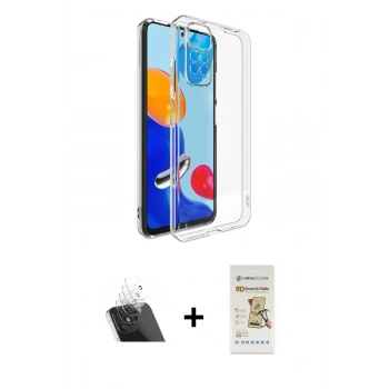 MARSİLYAN™- Redmi Note 11 Pro Kılıf Zirve Doku - Siyah Mat Seramik Nano Ekran Koruyucu + Kamera Lens Koruma Cam - SF