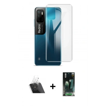 MARSİLYAN™- Redmi Note 11 SE Kılıf Zirve Doku - Şeffaf 360 Full Body Arka Koruyucu + Kamera Lens Koruma Cam - SF