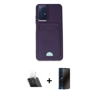 MARSİLYAN™- Redmi Note 11S Kılıf Vadi Çizgi Prime - Siyah 3D Antistatik Hayalet Cam Ekran Koruyucu + Kamera Lens Koruma Cam - SF
