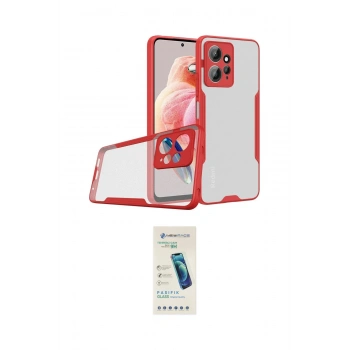MARSİLYAN™- Redmi Note 12 4G Kılıf Atlas Asil Serisi - Şeffaf Pasifik Cam Ekran Koruyucu