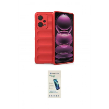 MARSİLYAN™- Redmi Note 12 4G Kılıf Atlas Koleksiyonu - Şeffaf Pasifik Cam Ekran Koruyucu