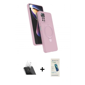 MARSİLYAN™- Redmi Note 12 Pro 4G Kılıf İz Işık Koleksiyonu - Şeffaf Pasifik Cam Ekran Koruyucu + Kamera Lens Koruma Cam - SF