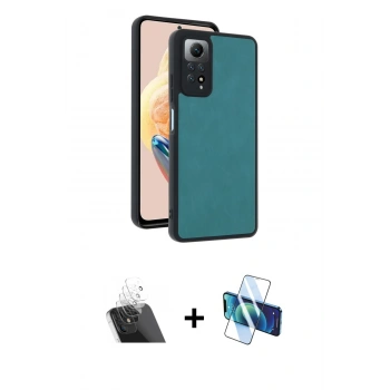 MARSİLYAN™- Redmi Note 12 Pro 4G Kılıf Kıvılcım Işık Serisi - Siyah 3D Antistatik Cam Ekran Koruyucu + Kamera Lens Koruma Cam - SF