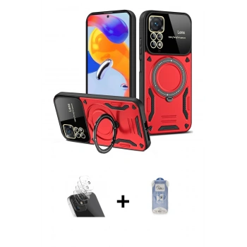 MARSİLYAN™- Redmi Note 12 Pro 4G Kılıf Kıvılcım Modern Serisi - Siyah Joko Magic 5D Cam + Kamera Lens Koruma Cam - SF