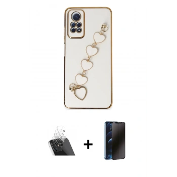 MARSİLYAN™- Redmi Note 12 Pro 4G Kılıf Nova Işık Prime - Siyah 3D Antistatik Hayalet Cam Ekran Koruyucu + Kamera Lens Koruma Cam - SF
