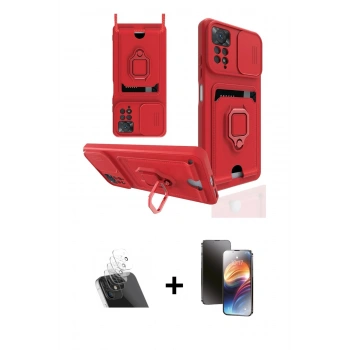 MARSİLYAN™- Redmi Note 12 Pro 4G Kılıf Vadi Form Prime - Siyah 3D Antistatik Mat Seramik Nano Ekran Koruyucu + Kamera Lens Koruma Cam - SF
