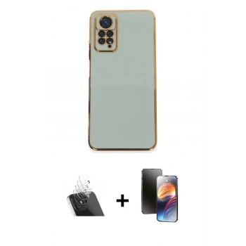 MARSİLYAN™- Redmi Note 12 Pro 4G Kılıf Yankı Serisi - Siyah 3D Antistatik Mat Seramik Nano Ekran Koruyucu + Kamera Lens Koruma Cam - SF