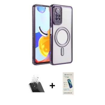 MARSİLYAN™- Redmi Note 12 Pro 4G Kılıf Zirve Doku Prime - Şeffaf Pasifik Cam Ekran Koruyucu + Kamera Lens Koruma Cam - SF
