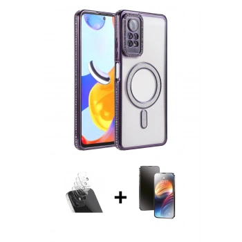 MARSİLYAN™- Redmi Note 12 Pro 4G Kılıf Zirve Doku Prime - Siyah 3D Antistatik Mat Seramik Nano Ekran Koruyucu + Kamera Lens Koruma Cam - SF