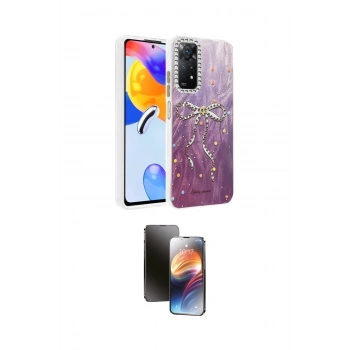 MARSİLYAN™- Redmi Note 12 Pro 4G Kılıf Zirve Modern Prime - Siyah 3D Antistatik Mat Seramik Nano Ekran Koruyucu