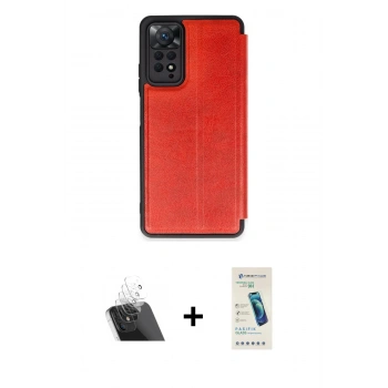 MARSİLYAN™- Redmi Note 12 Pro 4G Kılıf Zirve Yansıma Serisi - Şeffaf Pasifik Cam Ekran Koruyucu + Kamera Lens Koruma Cam - SF