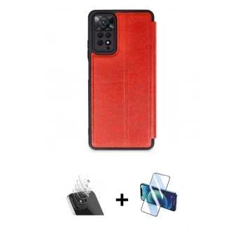MARSİLYAN™- Redmi Note 12 Pro 4G Kılıf Zirve Yansıma Serisi - Siyah 3D Antistatik Cam Ekran Koruyucu + Kamera Lens Koruma Cam - SF