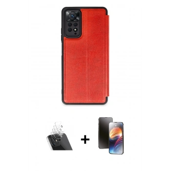MARSİLYAN™- Redmi Note 12 Pro 4G Kılıf Zirve Yansıma Serisi - Siyah 3D Antistatik Mat Seramik Nano Ekran Koruyucu + Kamera Lens Koruma Cam - SF