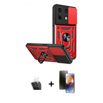MARSİLYAN™- Redmi Note 13 4G Kılıf Ahenk Klasik - Siyah 3D Antistatik Mat Seramik Nano Ekran Koruyucu + Kamera Lens Koruma Cam - SF