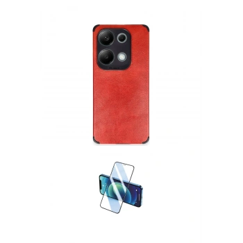 MARSİLYAN™- Redmi Note 13 4G Kılıf Doruk Asil Koleksiyonu - Siyah 3D Antistatik Seramik Nano Ekran Koruyucu