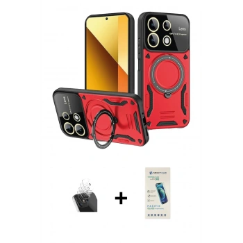 MARSİLYAN™- Redmi Note 13 4G Kılıf Kıvılcım Modern Serisi - Şeffaf Pasifik Cam Ekran Koruyucu + Kamera Lens Koruma Cam - SF