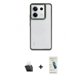 MARSİLYAN™- Redmi Note 13 4G Kılıf Nova Işık Serisi - Şeffaf Pasifik Cam Ekran Koruyucu + Kamera Lens Koruma Cam - SF