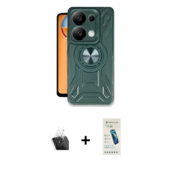 MARSİLYAN™- Redmi Note 13 4G Kılıf Nova Yansıma Prime - Şeffaf Pasifik Cam Ekran Koruyucu + Kamera Lens Koruma Cam - SF