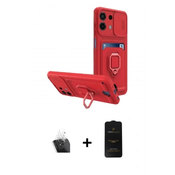 MARSİLYAN™- Redmi Note 13 4G Kılıf Vadi Form Prime - Siyah 6D Antistatik Mat Seramik Hayalet Nano Ekran Koruyucu + Kamera Lens Koruma Cam - SF
