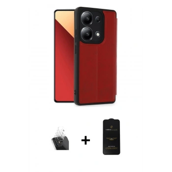 MARSİLYAN™- Redmi Note 13 4G Kılıf Zirve Yansıma Serisi - Siyah 6D Antistatik Mat Seramik Hayalet Nano Ekran Koruyucu + Kamera Lens Koruma Cam - SF