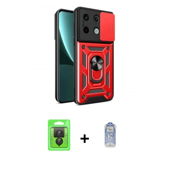 MARSİLYAN™- Redmi Note 13 Pro 4G Kılıf Ahenk Klasik - Siyah Joko Magic 5D Cam + Raze Metal Kamera Lens - SH
